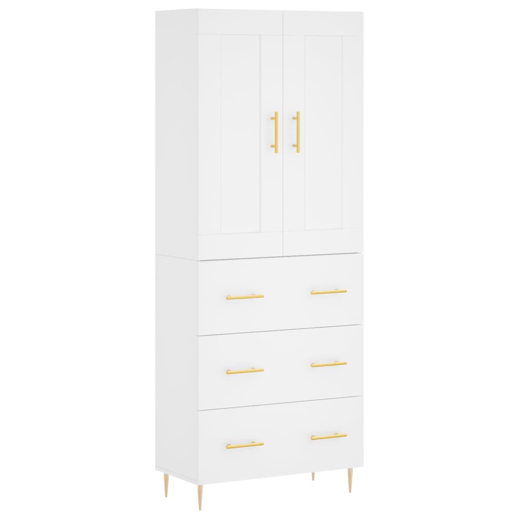 Image Buffet haut Blanc 69,5x34x180 cm Bois d'ingénierie | Xios Store SNC vidaXL Xios Store SNC