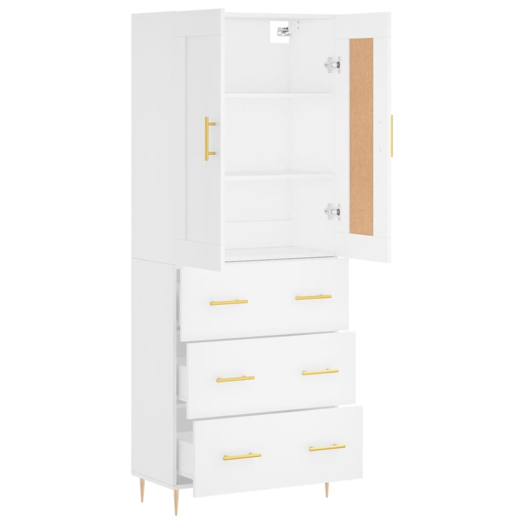 Image Buffet haut Blanc 69,5x34x180 cm Bois d'ingénierie | Xios Store SNC vidaXL Xios Store SNC