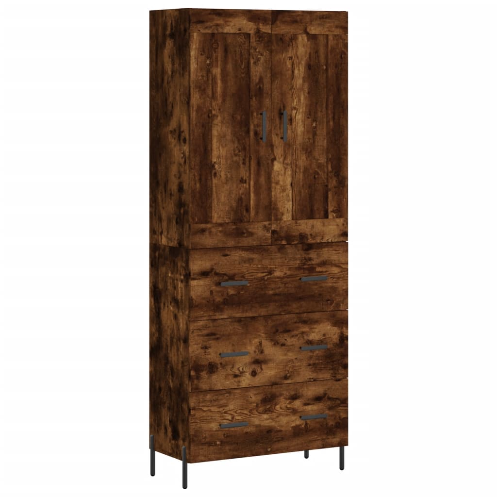 Image Buffet haut Chêne fumé 69,5x34x180 cm Bois d'ingénierie | Xios Store SNC vidaXL Xios Store SNC