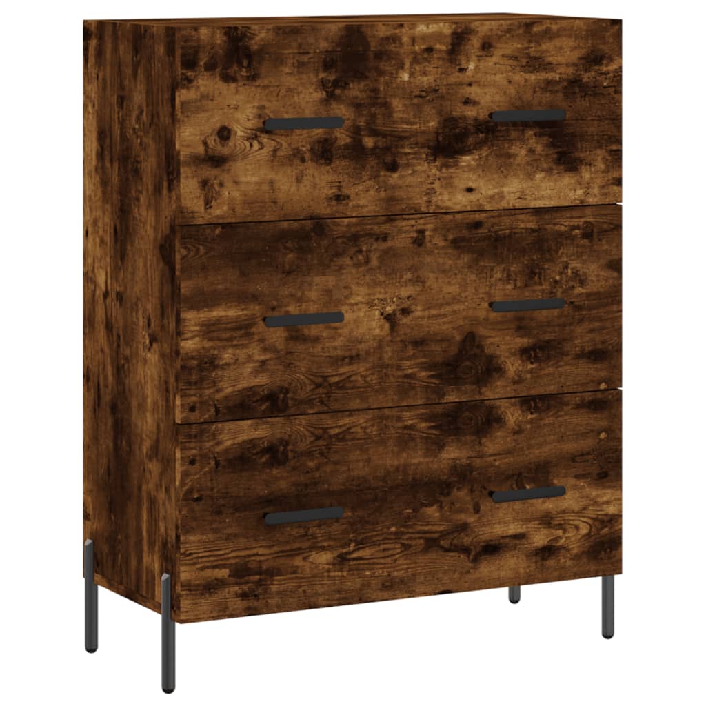 Image Buffet haut Chêne fumé 69,5x34x180 cm Bois d'ingénierie | Xios Store SNC vidaXL Xios Store SNC