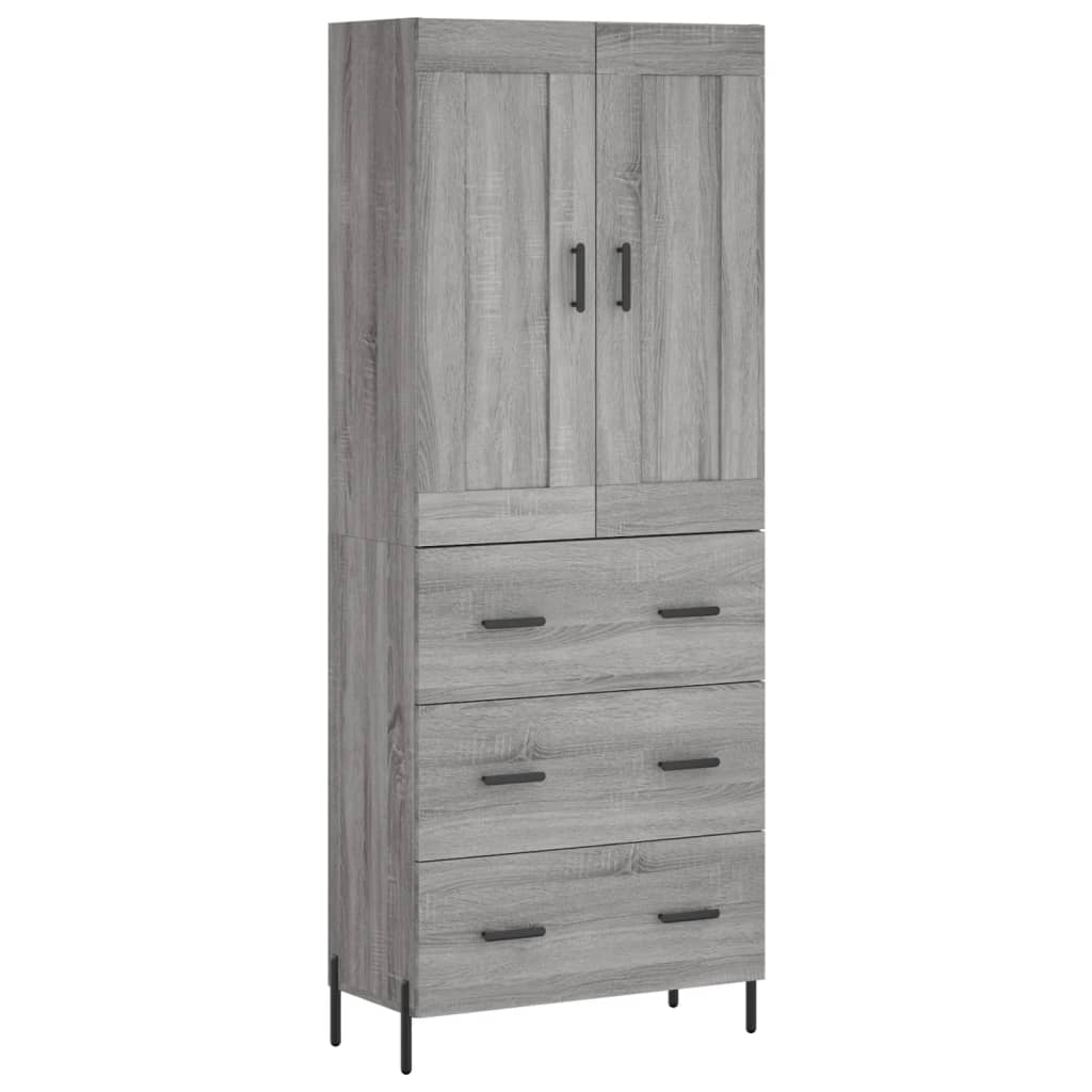 Image Buffet haut Sonoma gris 69,5x34x180 cm Bois d'ingénierie | Xios Store SNC vidaXL Xios Store SNC