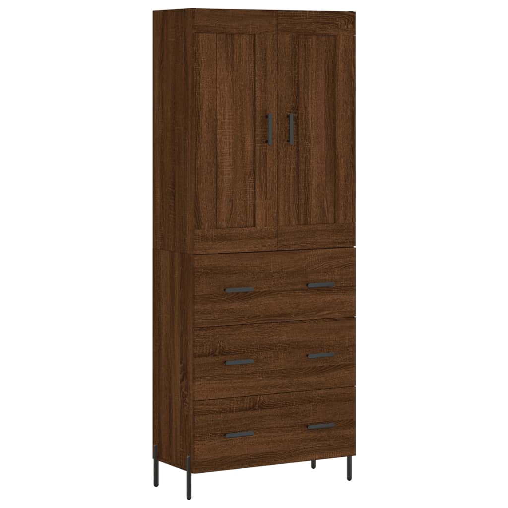 Image Buffet haut Chêne marron 69,5x34x180 cm Bois d'ingénierie | Xios Store SNC vidaXL Xios Store SNC