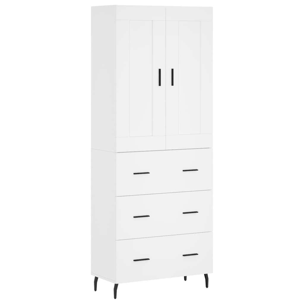 Image Buffet haut Blanc 69,5x34x180 cm Bois d'ingénierie | Xios Store SNC vidaXL Xios Store SNC