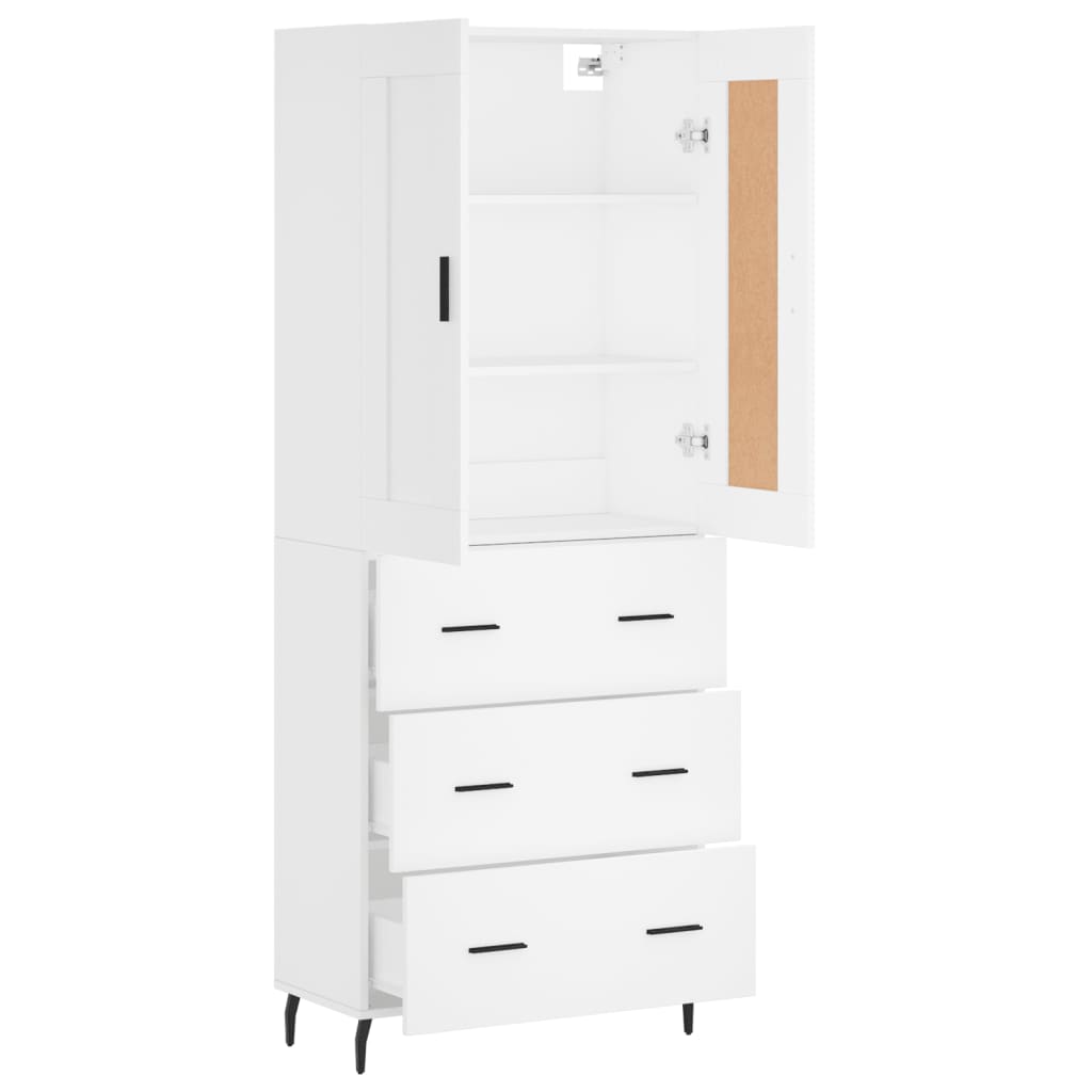 Image Buffet haut Blanc 69,5x34x180 cm Bois d'ingénierie | Xios Store SNC vidaXL Xios Store SNC