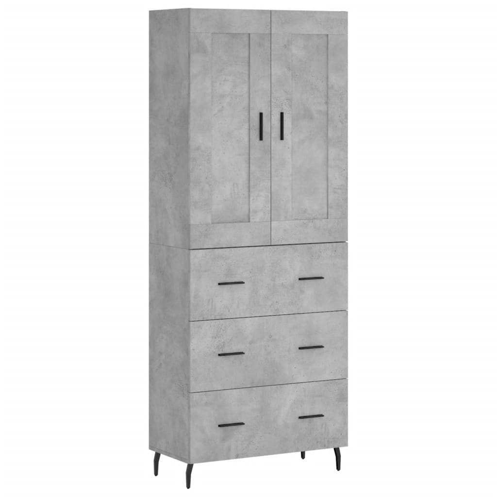 Image Buffet haut Gris béton 69,5x34x180 cm Bois d'ingénierie | Xios Store SNC vidaXL Xios Store SNC