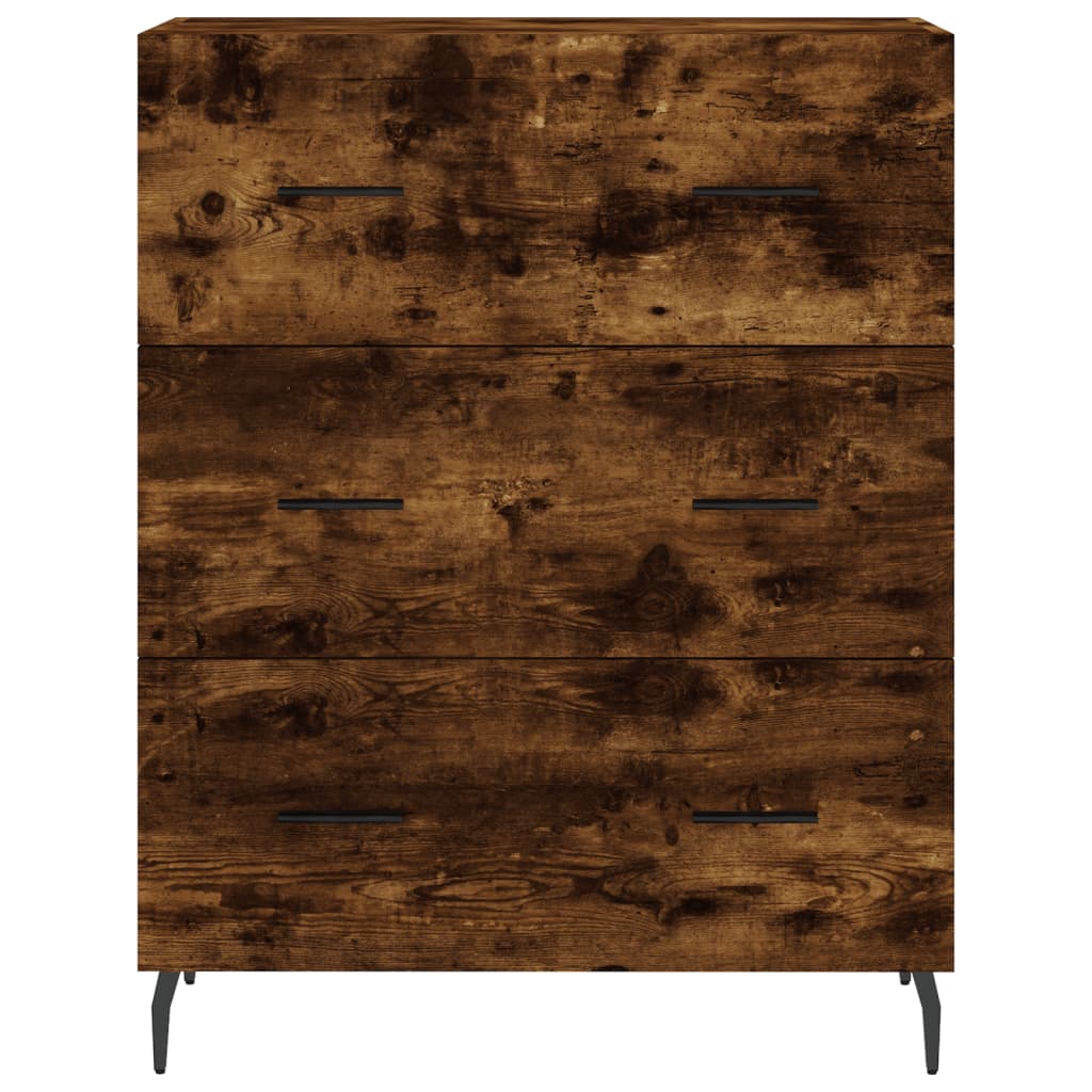 Image Buffet haut Chêne fumé 69,5x34x180 cm Bois d'ingénierie | Xios Store SNC vidaXL Xios Store SNC