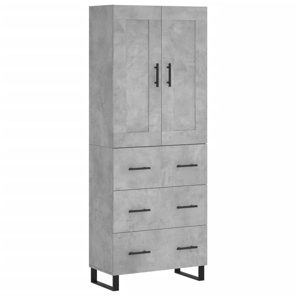 Image Buffet haut Gris béton 69,5x34x180 cm Bois d'ingénierie | Xios Store SNC vidaXL Xios Store SNC