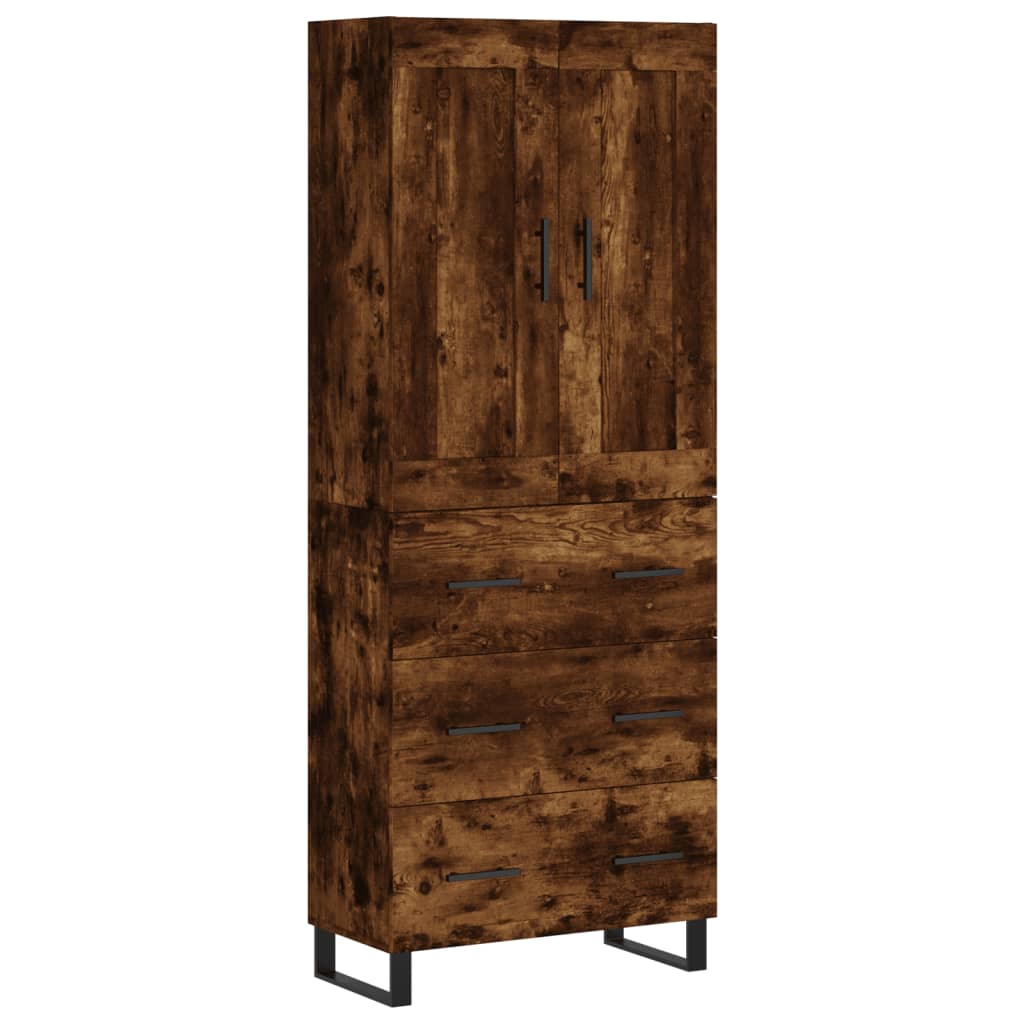 Image Buffet haut Chêne fumé 69,5x34x180 cm Bois d'ingénierie | Xios Store SNC vidaXL Xios Store SNC