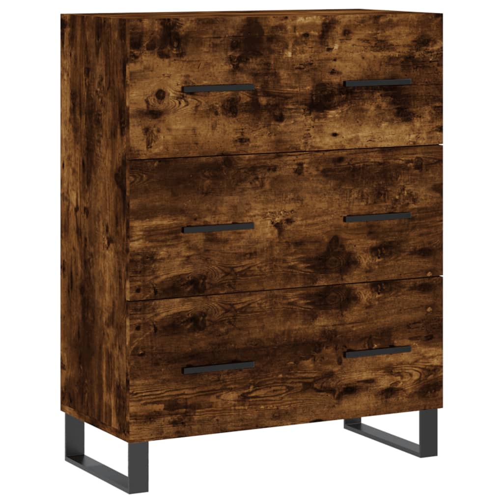 Image Buffet haut Chêne fumé 69,5x34x180 cm Bois d'ingénierie | Xios Store SNC vidaXL Xios Store SNC