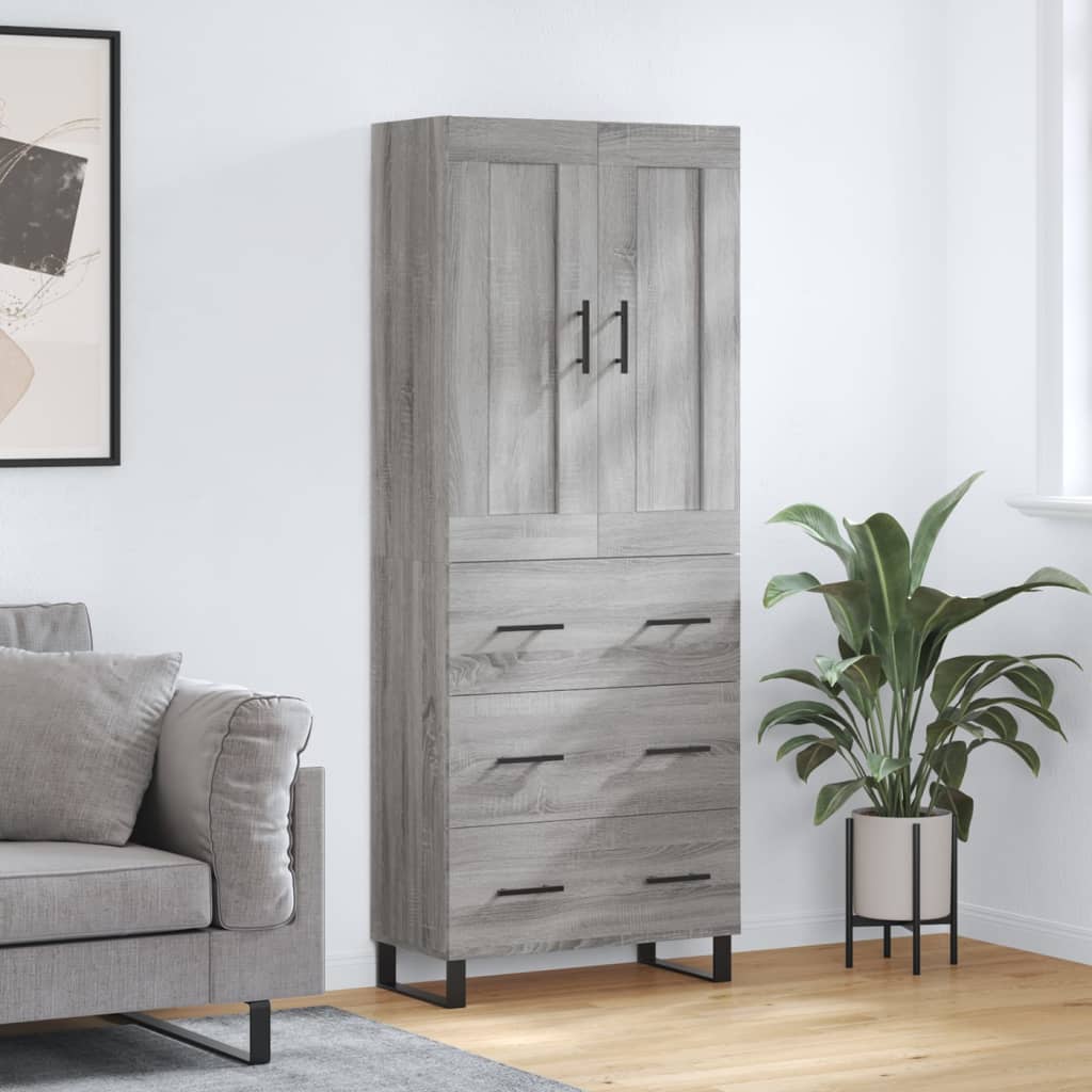 Image Buffet haut Sonoma gris 69,5x34x180 cm Bois d'ingénierie | Xios Store SNC vidaXL Xios Store SNC