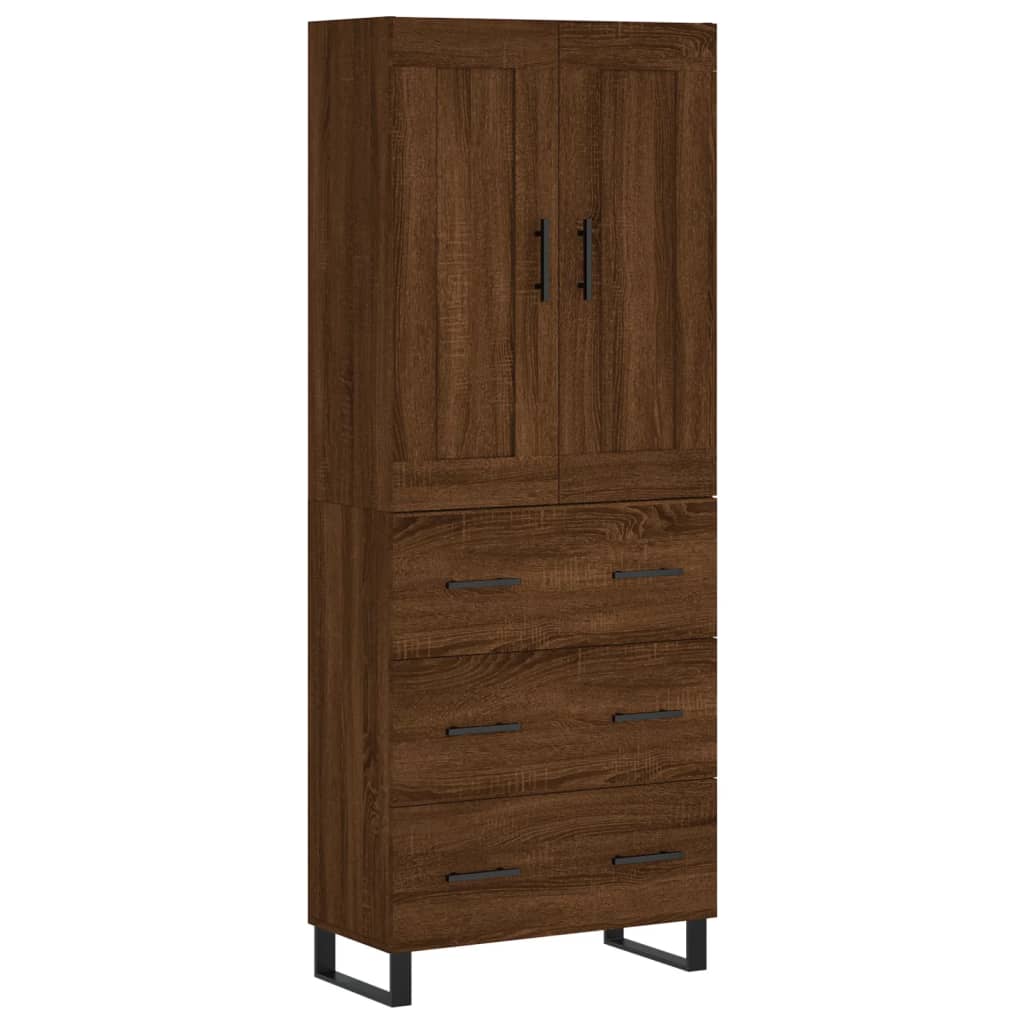 Image Buffet haut Chêne marron 69,5x34x180 cm Bois d'ingénierie | Xios Store SNC vidaXL Xios Store SNC