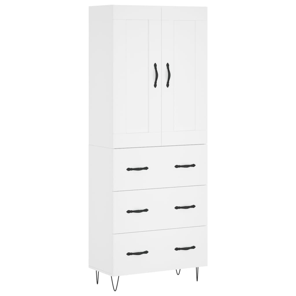 Image Buffet haut Blanc 69,5x34x180 cm Bois d'ingénierie | Xios Store SNC vidaXL Xios Store SNC