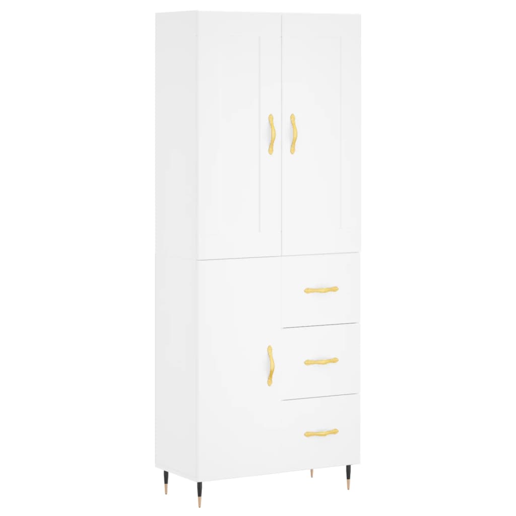 Image Buffet haut Blanc 69,5x34x180 cm Bois d'ingénierie | Xios Store SNC vidaXL Xios Store SNC