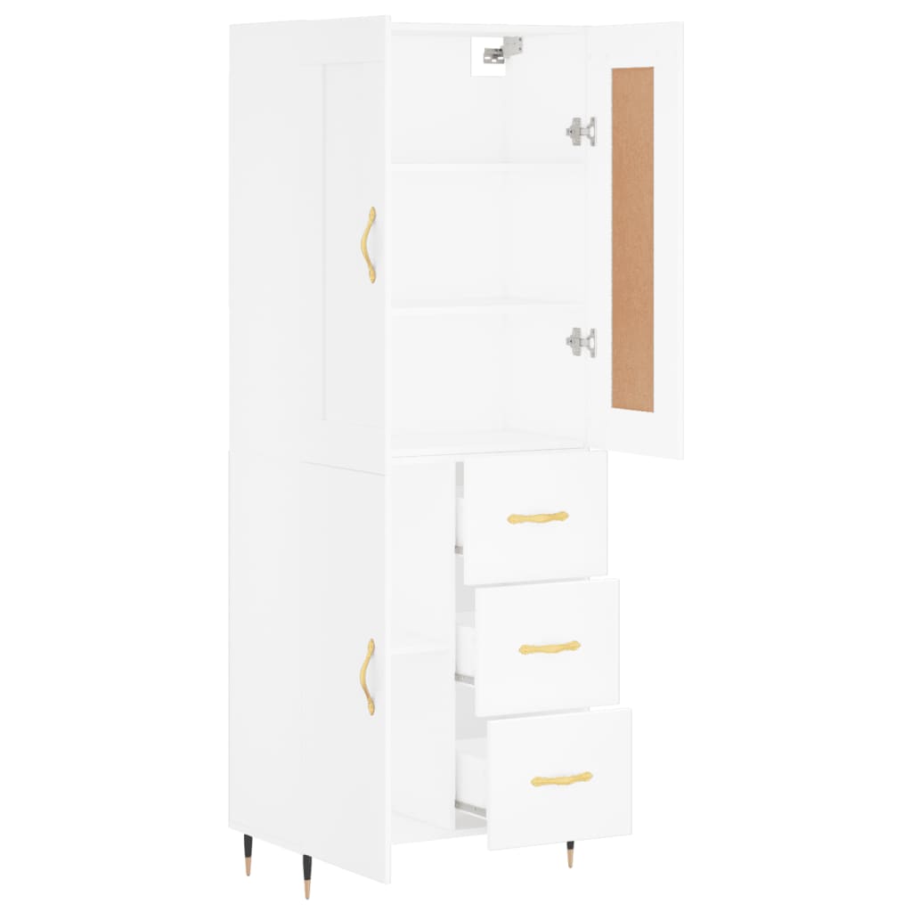 Image Buffet haut Blanc 69,5x34x180 cm Bois d'ingénierie | Xios Store SNC vidaXL Xios Store SNC