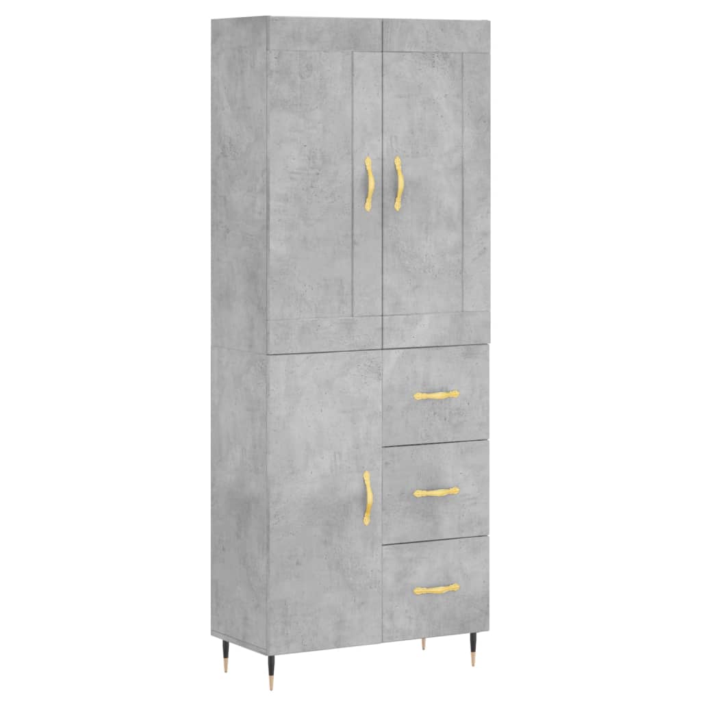 Image Buffet haut Gris béton 69,5x34x180 cm Bois d'ingénierie | Xios Store SNC vidaXL Xios Store SNC