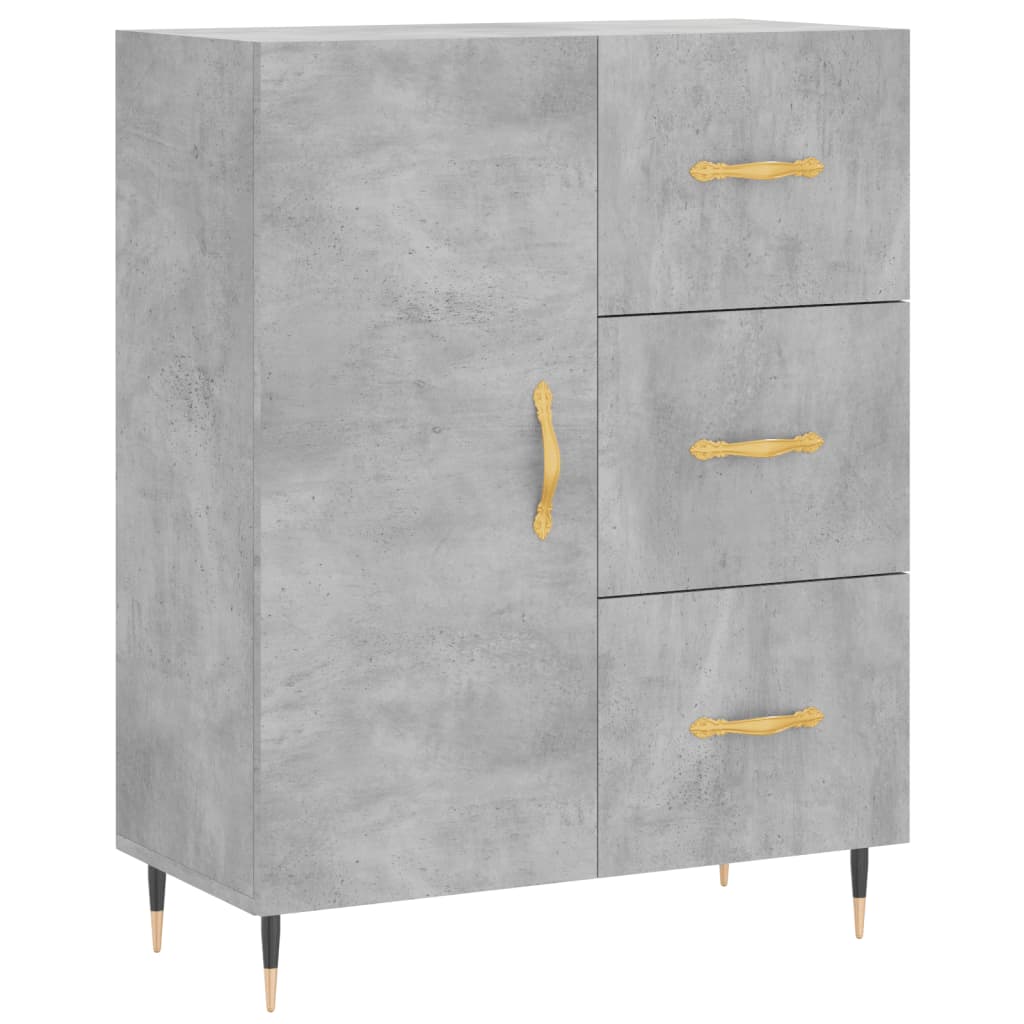 Image Buffet haut Gris béton 69,5x34x180 cm Bois d'ingénierie | Xios Store SNC vidaXL Xios Store SNC