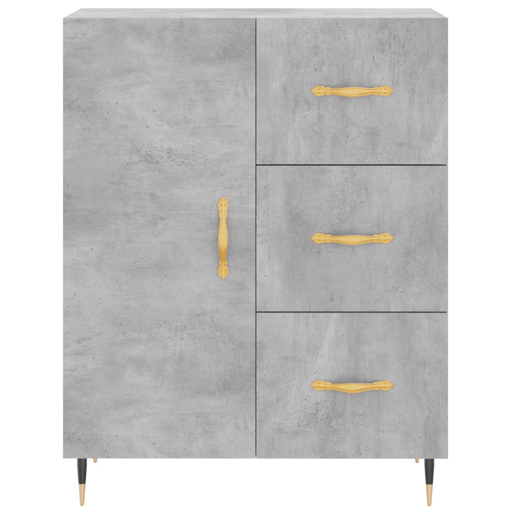 Image Buffet haut Gris béton 69,5x34x180 cm Bois d'ingénierie | Xios Store SNC vidaXL Xios Store SNC