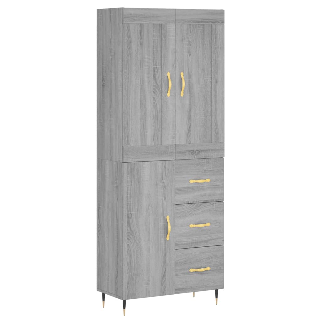 Image Buffet haut Sonoma gris 69,5x34x180 cm Bois d'ingénierie | Xios Store SNC vidaXL Xios Store SNC