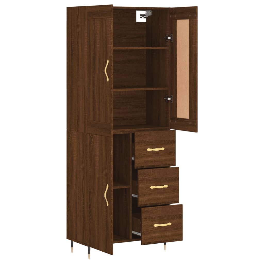 Image Buffet haut Chêne marron 69,5x34x180 cm Bois d'ingénierie | Xios Store SNC vidaXL Xios Store SNC