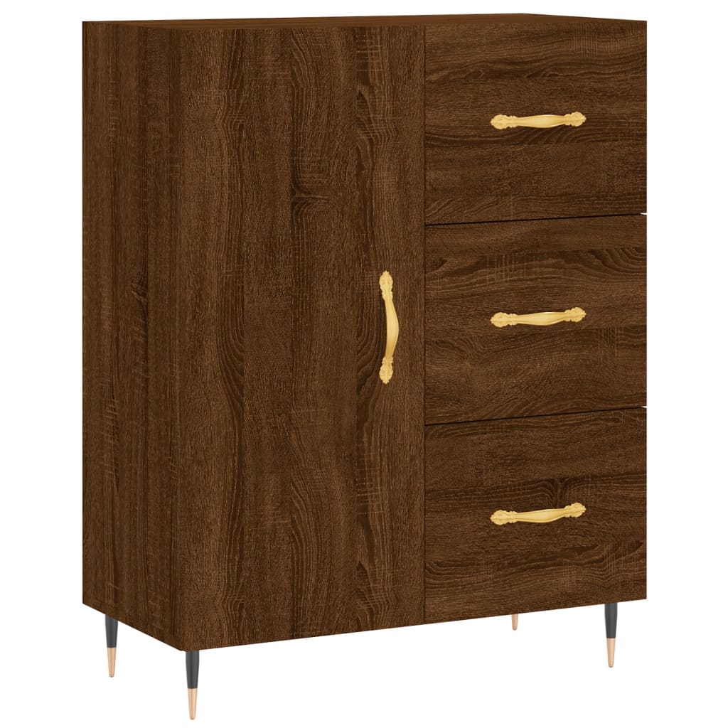 Image Buffet haut Chêne marron 69,5x34x180 cm Bois d'ingénierie | Xios Store SNC vidaXL Xios Store SNC