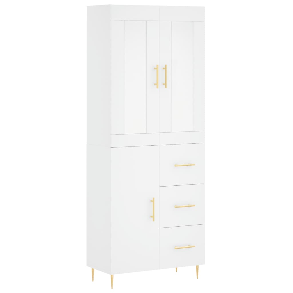 Image Buffet haut Blanc 69,5x34x180 cm Bois d'ingénierie | Xios Store SNC vidaXL Xios Store SNC