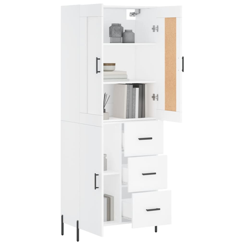 Image Buffet haut Blanc 69,5x34x180 cm Bois d'ingénierie | Xios Store SNC vidaXL Xios Store SNC