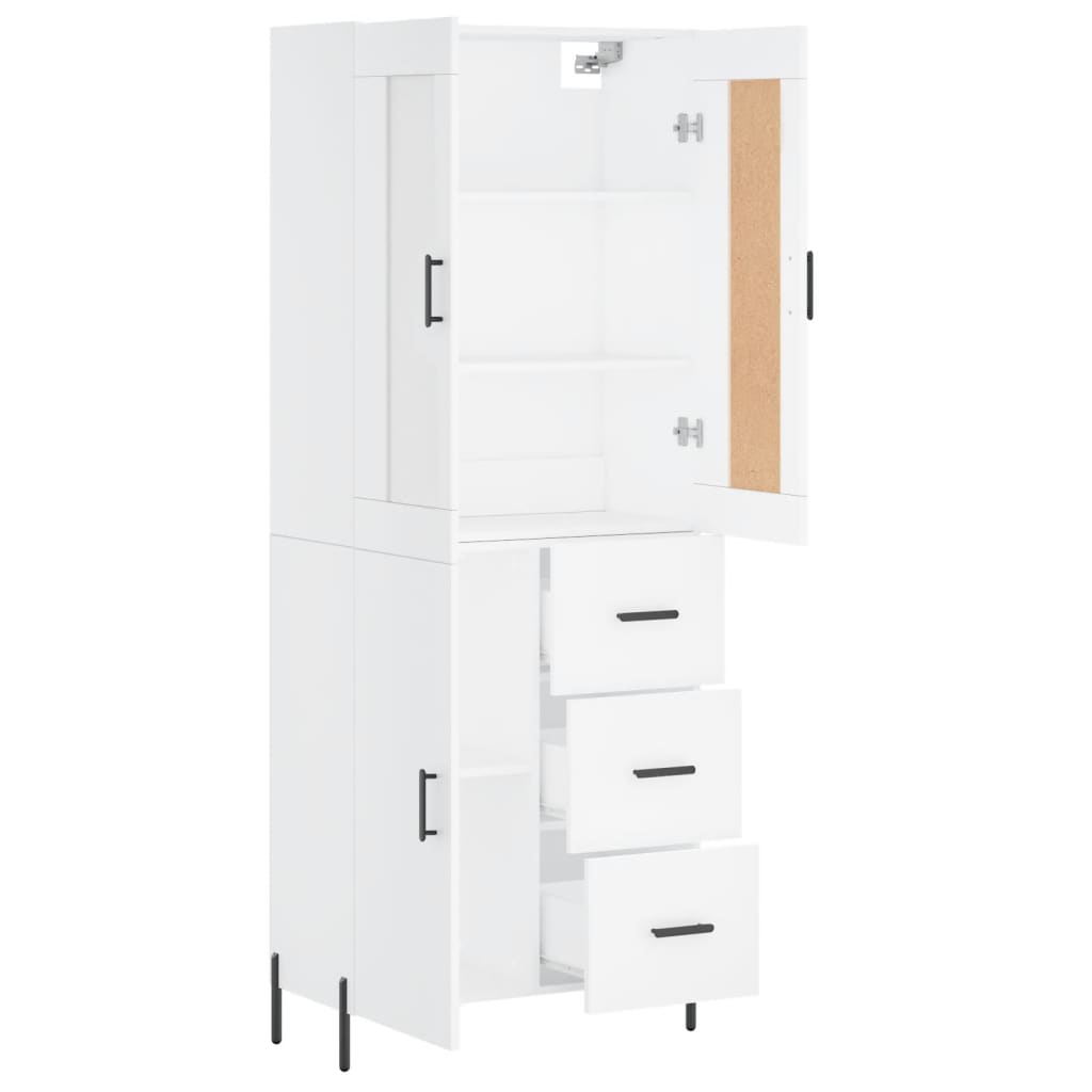 Image Buffet haut Blanc 69,5x34x180 cm Bois d'ingénierie | Xios Store SNC vidaXL Xios Store SNC