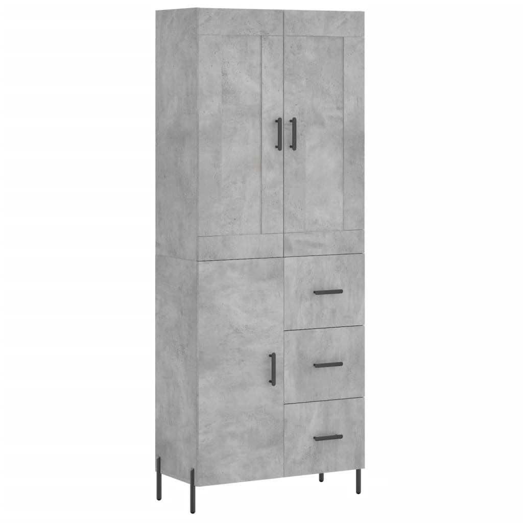 Image Buffet haut Gris béton 69,5x34x180 cm Bois d'ingénierie | Xios Store SNC vidaXL Xios Store SNC