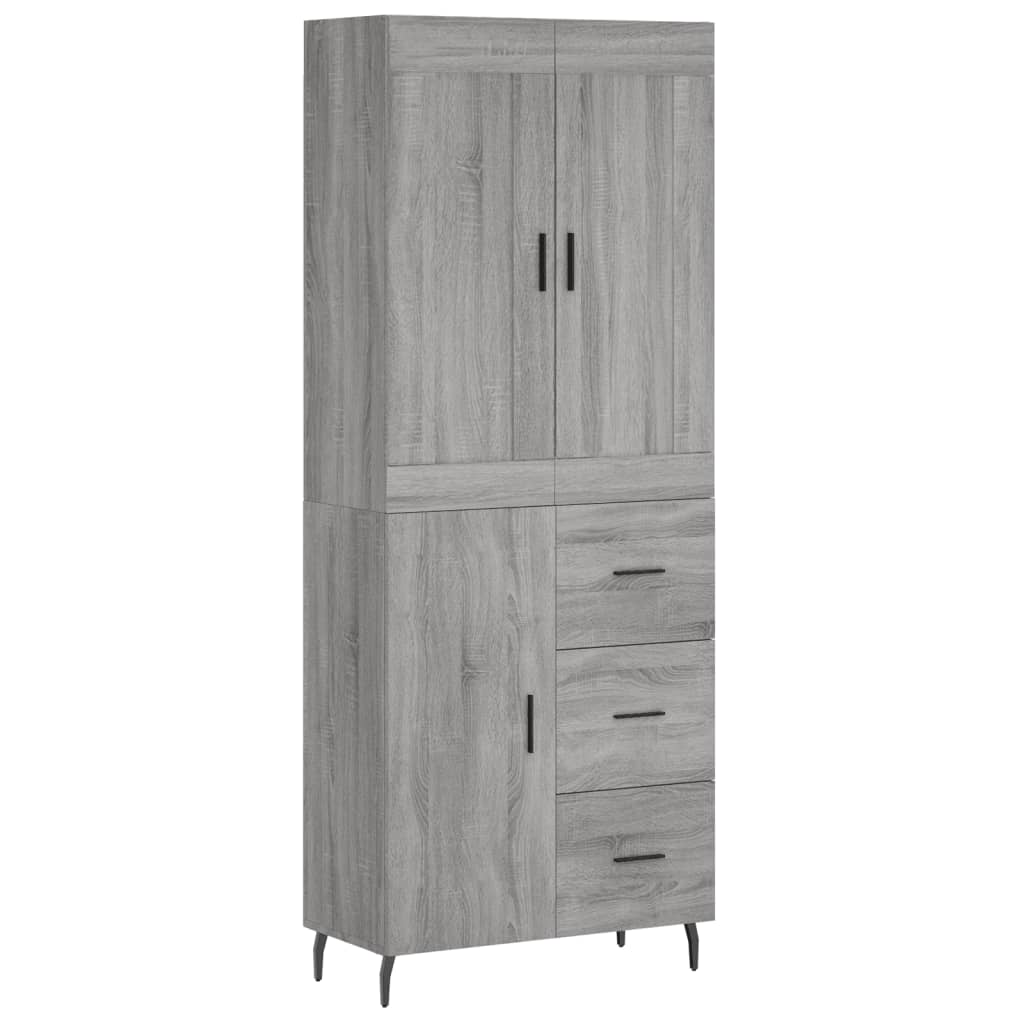 Image Buffet haut Sonoma gris 69,5x34x180 cm Bois d'ingénierie | Xios Store SNC vidaXL Xios Store SNC