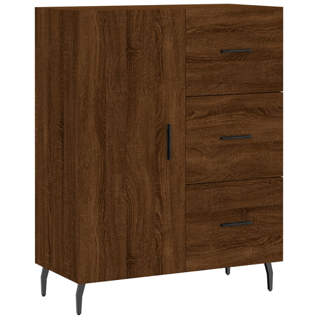 Image Buffet haut Chêne marron 69,5x34x180 cm Bois d'ingénierie | Xios Store SNC vidaXL Xios Store SNC