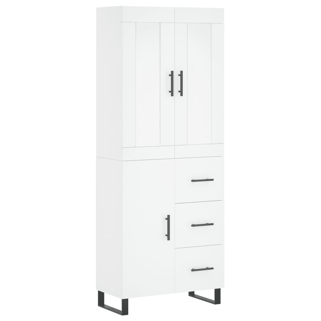 Image Buffet haut Blanc 69,5x34x180 cm Bois d'ingénierie | Xios Store SNC vidaXL Xios Store SNC