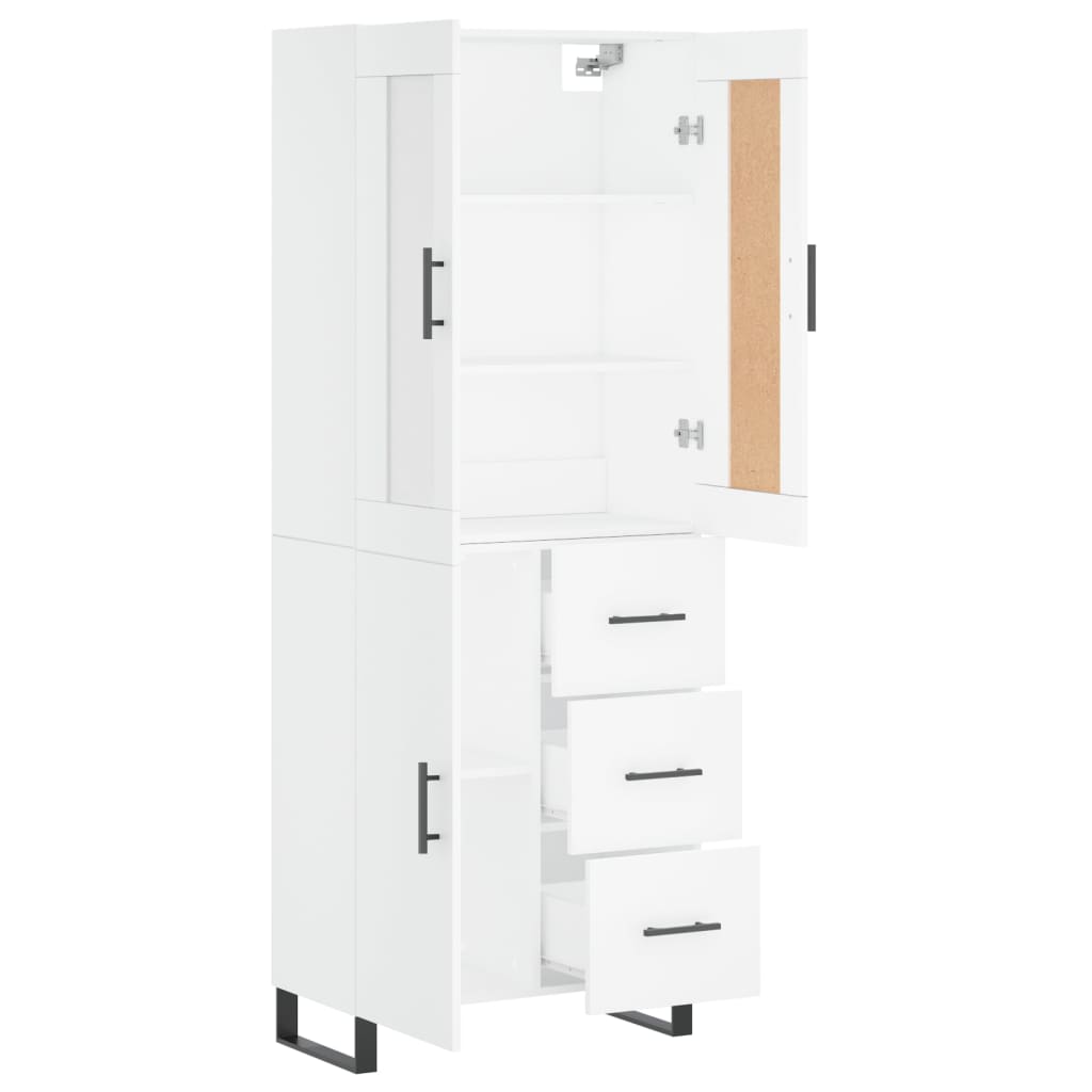 Image Buffet haut Blanc 69,5x34x180 cm Bois d'ingénierie | Xios Store SNC vidaXL Xios Store SNC