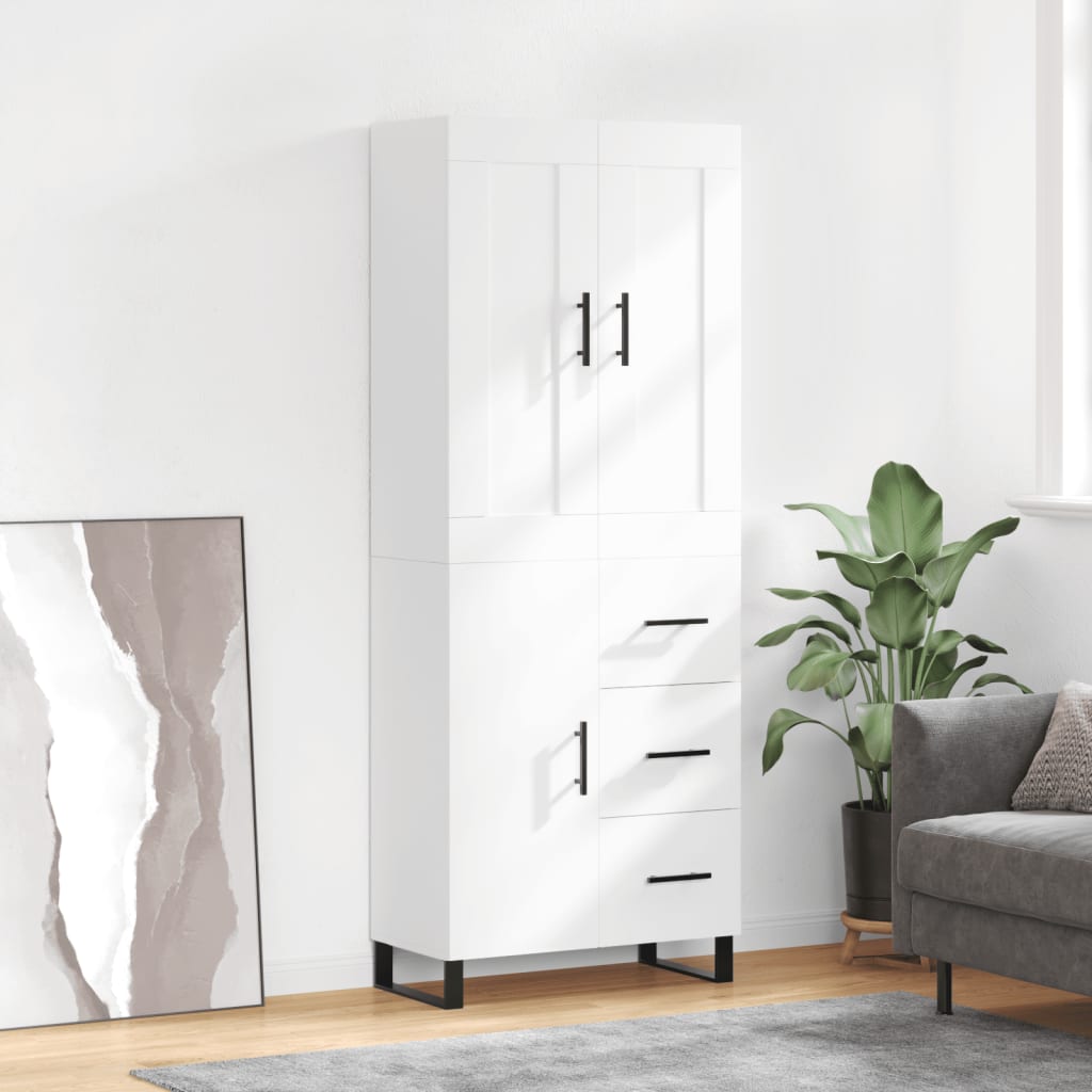 Image Buffet haut Blanc 69,5x34x180 cm Bois d'ingénierie | Xios Store SNC vidaXL Xios Store SNC