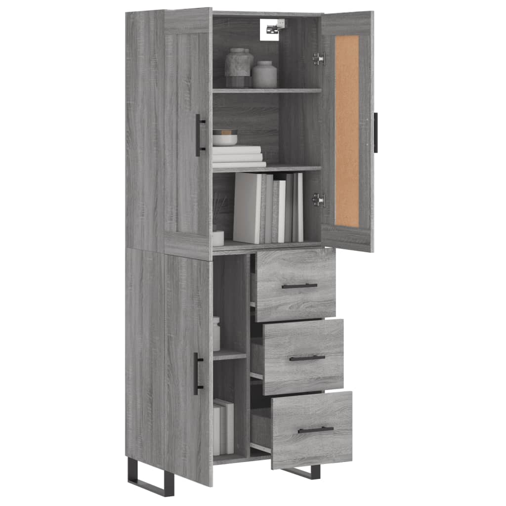 Image Buffet haut Sonoma gris 69,5x34x180 cm Bois d'ingénierie | Xios Store SNC vidaXL Xios Store SNC