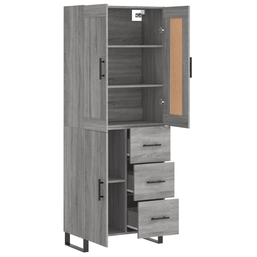 Image Buffet haut Sonoma gris 69,5x34x180 cm Bois d'ingénierie | Xios Store SNC vidaXL Xios Store SNC