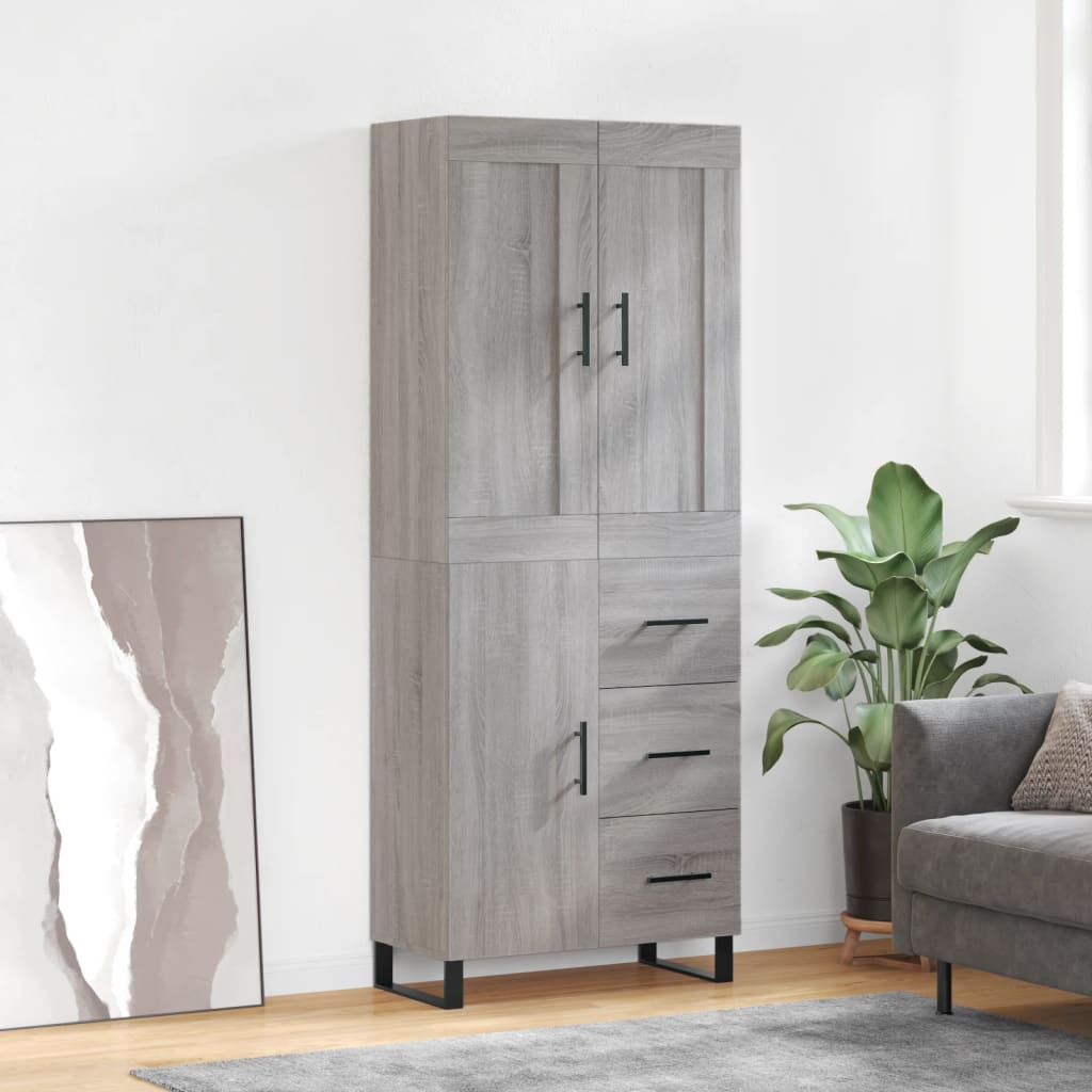 Image Buffet haut Sonoma gris 69,5x34x180 cm Bois d'ingénierie | Xios Store SNC vidaXL Xios Store SNC