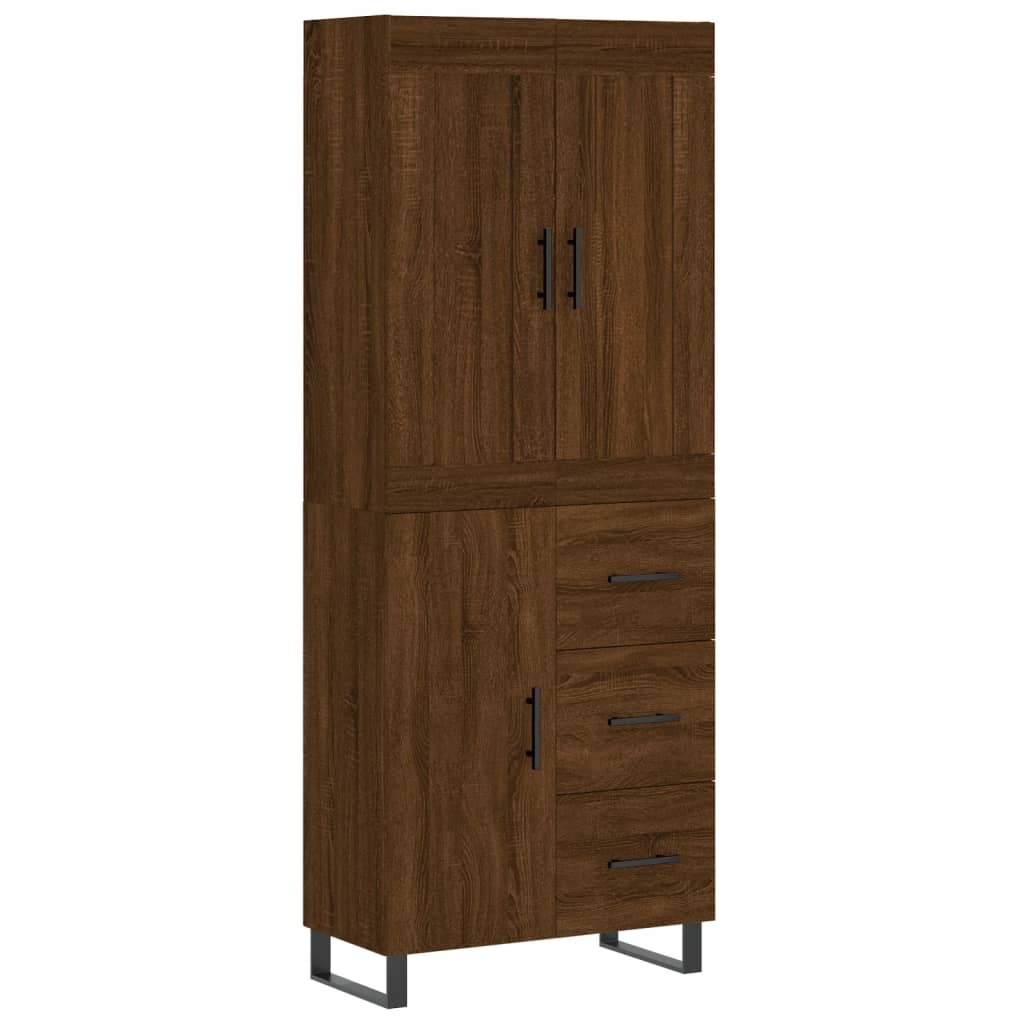 Image Buffet haut Chêne marron 69,5x34x180 cm Bois d'ingénierie | Xios Store SNC vidaXL Xios Store SNC