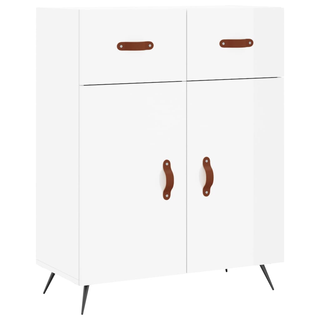 Image Buffet haut Blanc brillant 69,5x34x180 cm Bois d'ingénierie | Xios Store SNC vidaXL Xios Store SNC