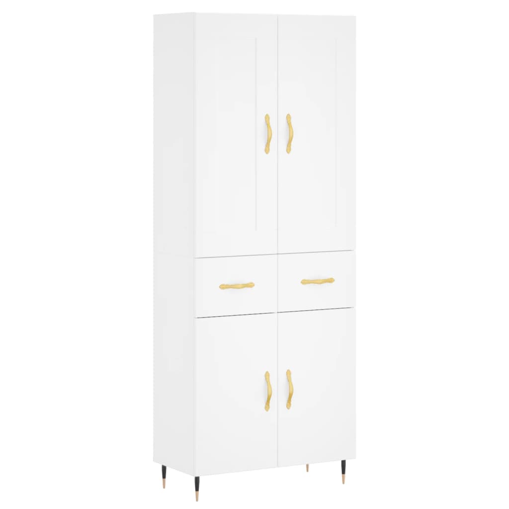 Image Buffet haut Blanc 69,5x34x180 cm Bois d'ingénierie | Xios Store SNC vidaXL Xios Store SNC