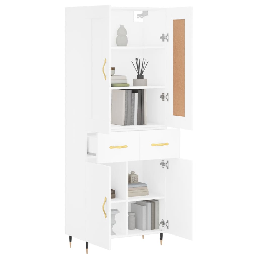 Image Buffet haut Blanc 69,5x34x180 cm Bois d'ingénierie | Xios Store SNC vidaXL Xios Store SNC