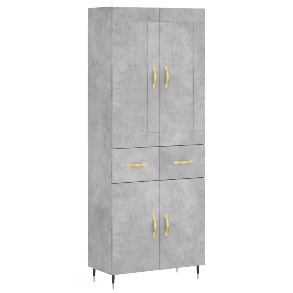 Image Buffet haut Gris béton 69,5x34x180 cm Bois d'ingénierie | Xios Store SNC vidaXL Xios Store SNC