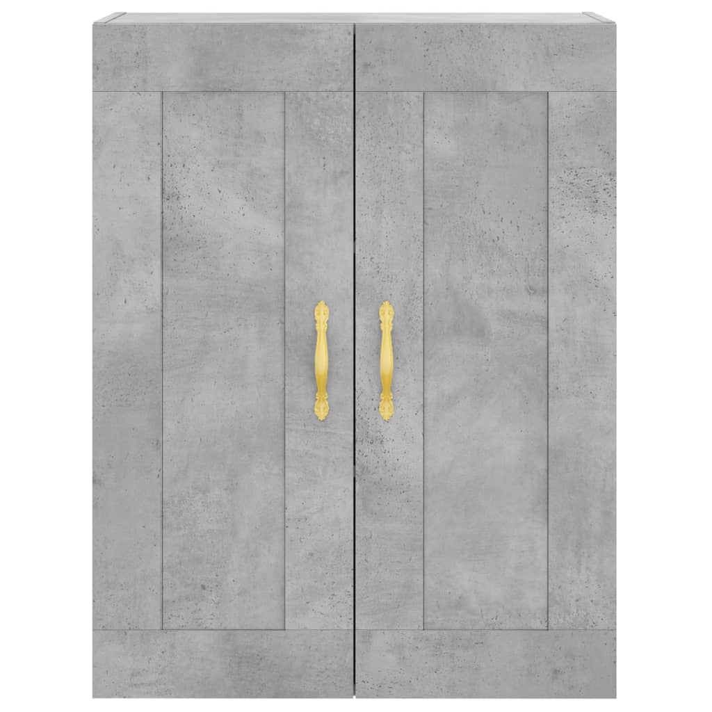 Image Buffet haut Gris béton 69,5x34x180 cm Bois d'ingénierie | Xios Store SNC vidaXL Xios Store SNC