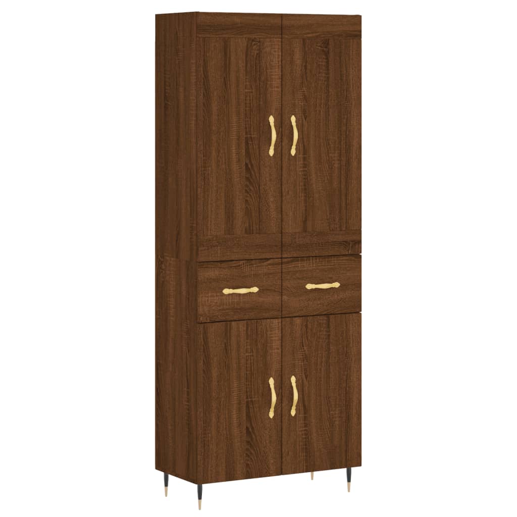 Image Buffet haut Chêne marron 69,5x34x180 cm Bois d'ingénierie | Xios Store SNC vidaXL Xios Store SNC