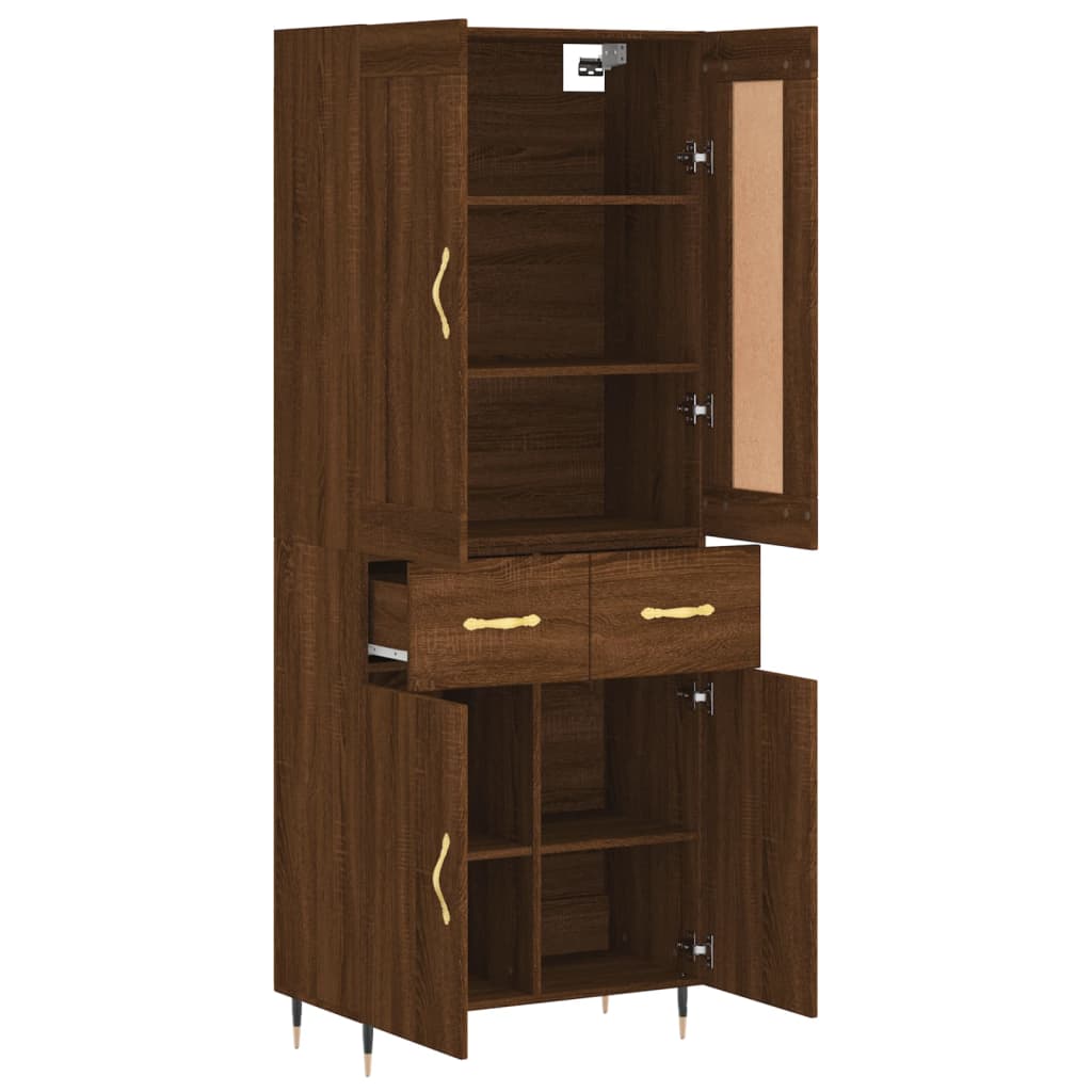 Image Buffet haut Chêne marron 69,5x34x180 cm Bois d'ingénierie | Xios Store SNC vidaXL Xios Store SNC