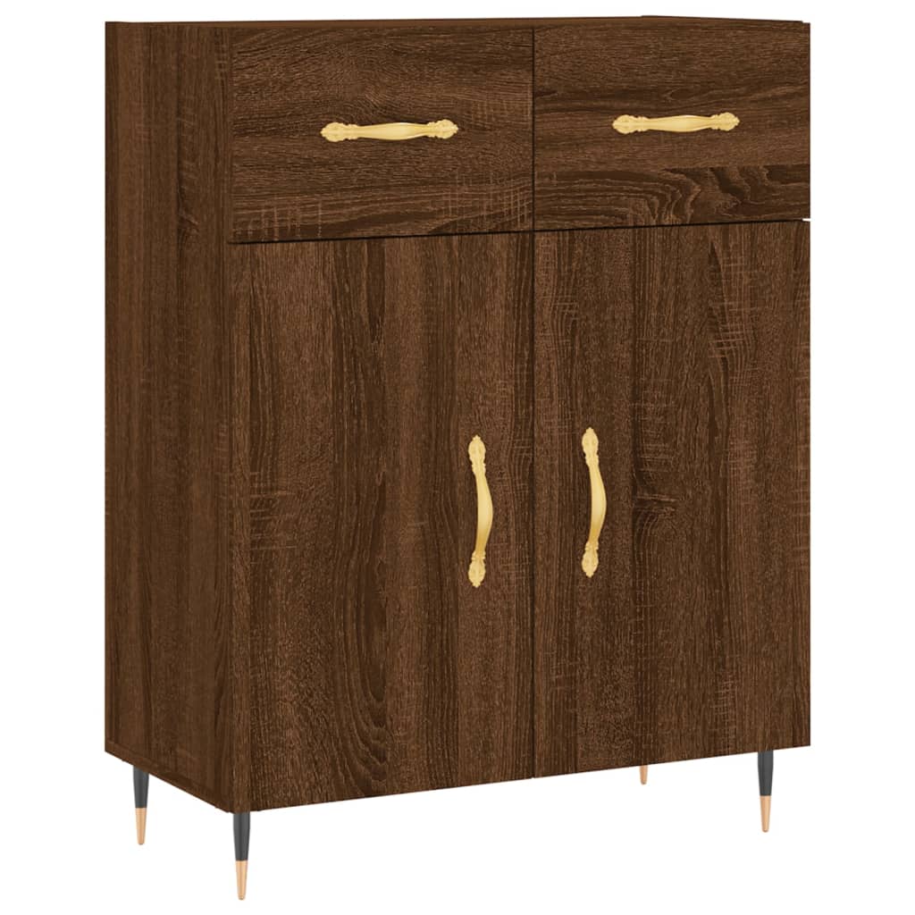 Image Buffet haut Chêne marron 69,5x34x180 cm Bois d'ingénierie | Xios Store SNC vidaXL Xios Store SNC