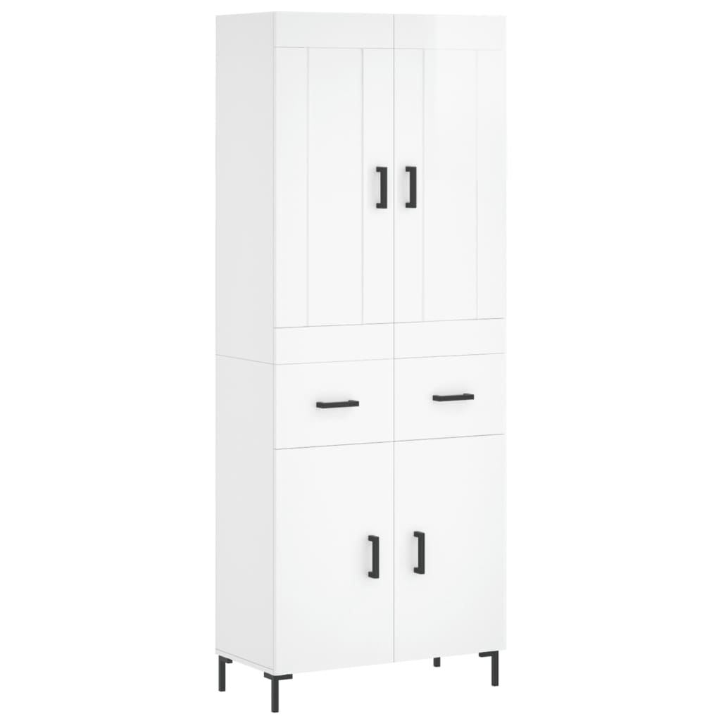 Image Buffet haut Blanc brillant 69,5x34x180 cm Bois d'ingénierie | Xios Store SNC vidaXL Xios Store SNC