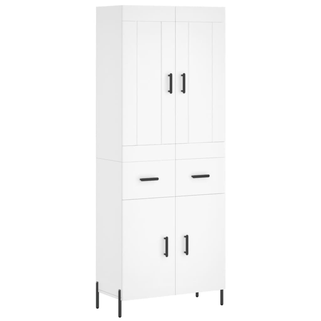 Image Buffet haut Blanc 69,5x34x180 cm Bois d'ingénierie | Xios Store SNC vidaXL Xios Store SNC