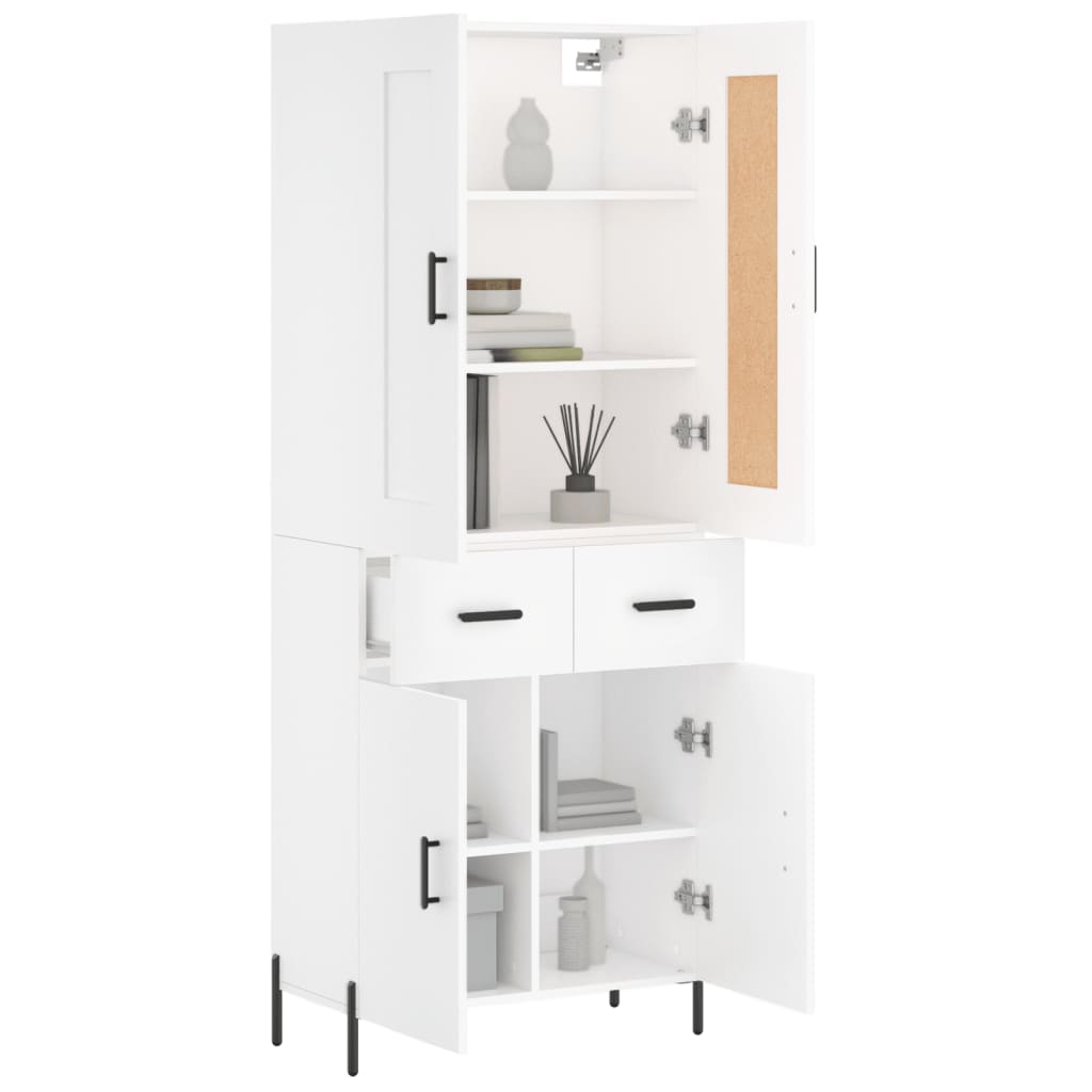 Image Buffet haut Blanc 69,5x34x180 cm Bois d'ingénierie | Xios Store SNC vidaXL Xios Store SNC