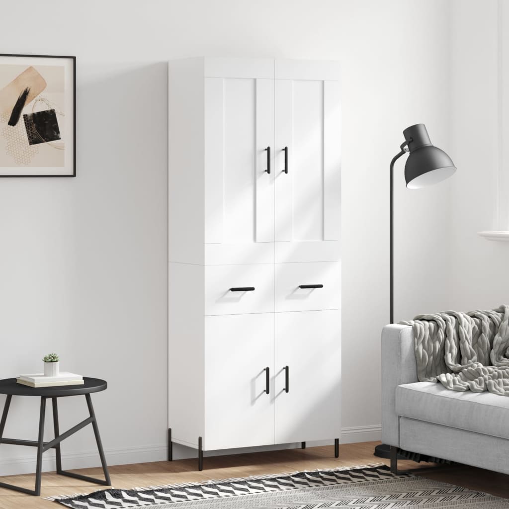 Image Buffet haut Blanc 69,5x34x180 cm Bois d'ingénierie | Xios Store SNC vidaXL Xios Store SNC