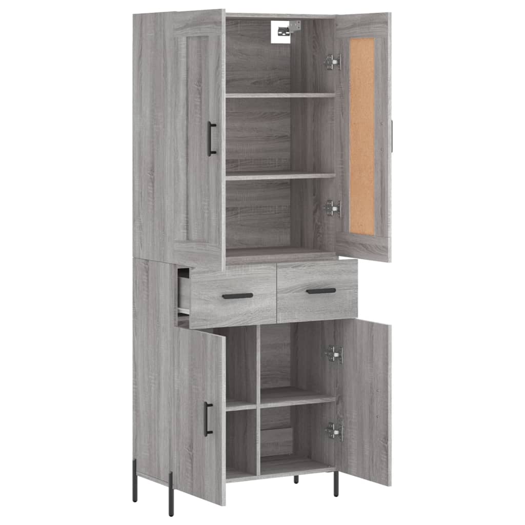 Image Buffet haut Sonoma gris 69,5x34x180 cm Bois d'ingénierie | Xios Store SNC vidaXL Xios Store SNC